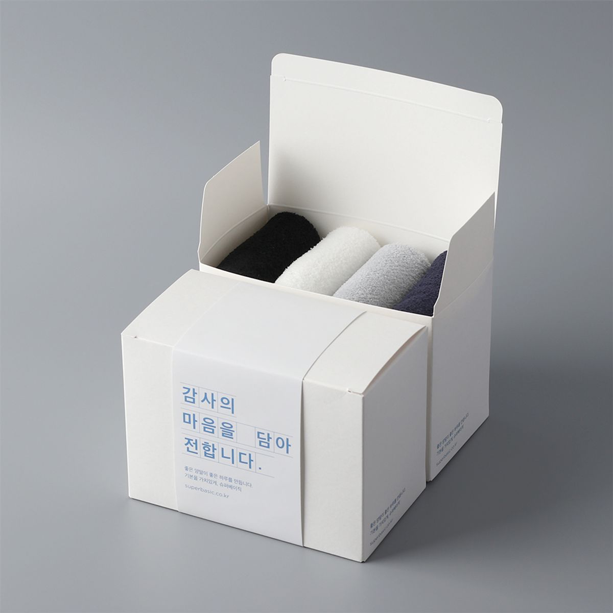 슈퍼베이직(SUPERBASIC) 남녀공용 수면 양말 선물 세트 L 4켤레 1세트 (3종)