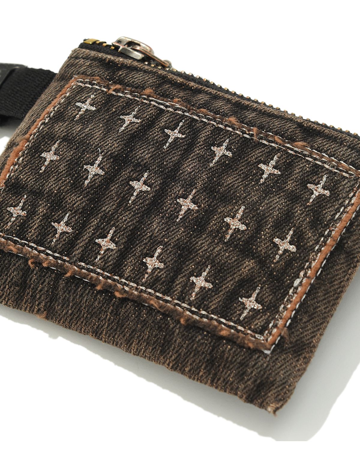 카락터(KARACTOR) Patchwork denim card wallet / Vintage black