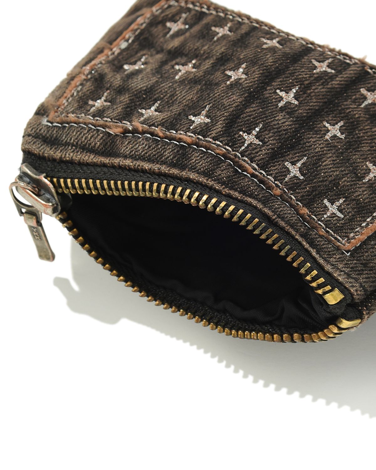 카락터(KARACTOR) Patchwork denim card wallet / Vintage black