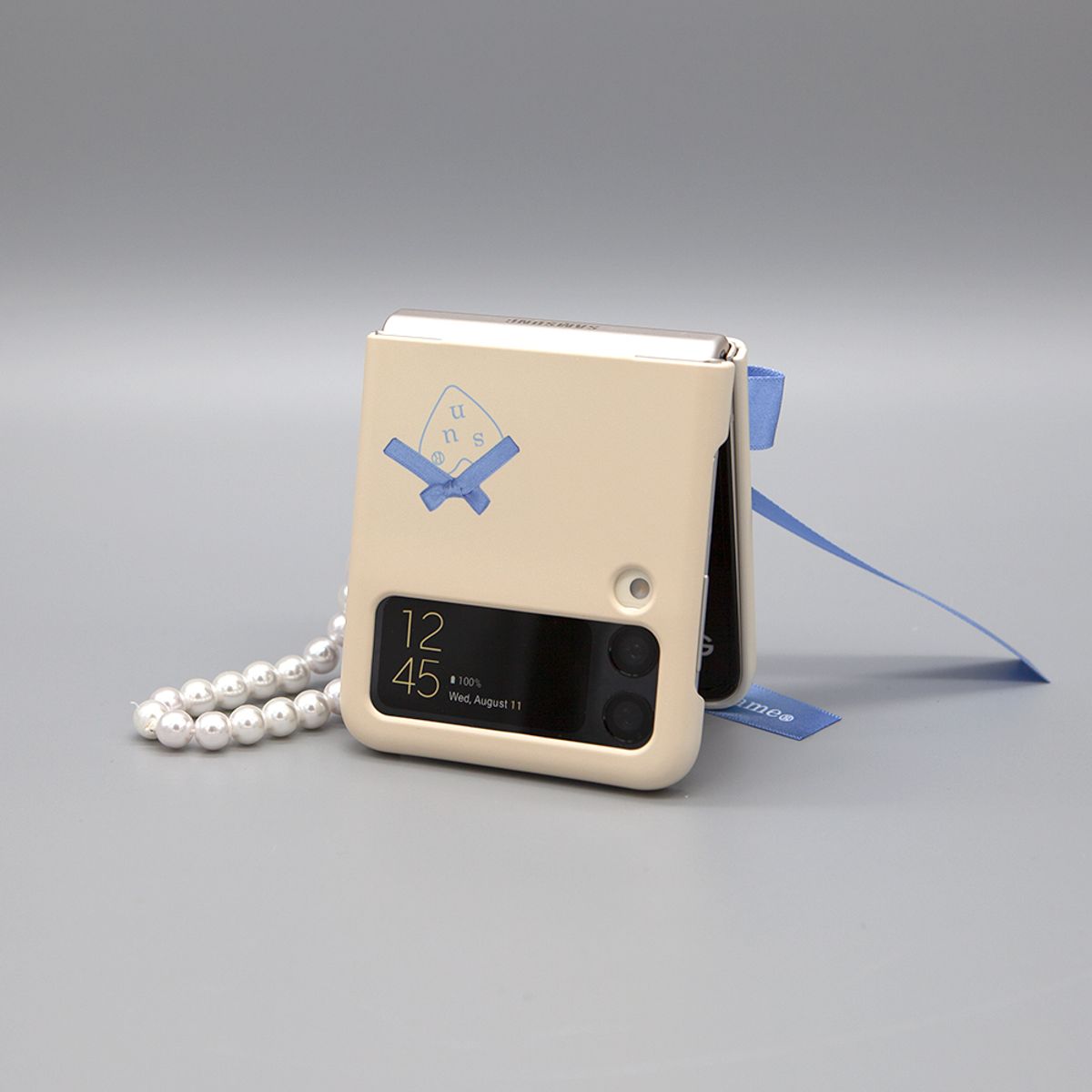 세컨드유니크네임(SECOND UNIQUE NAME) SUN CASE BALLET RIBBON BLUE (Z FLIP)
