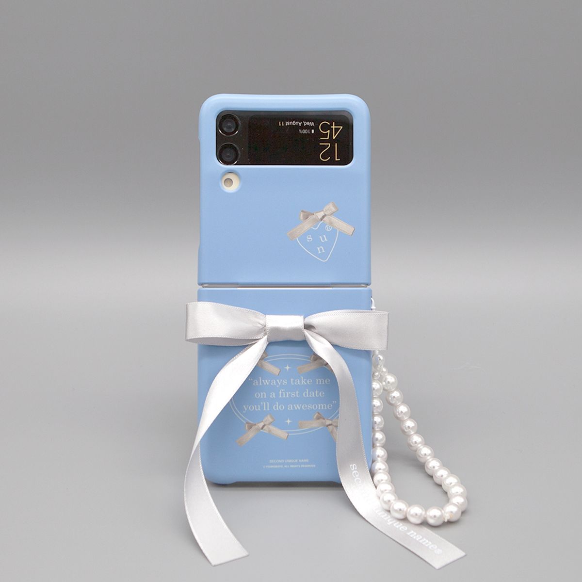 세컨드유니크네임(SECOND UNIQUE NAME) SUN CASE BALLET RIBBON SILVER (Z FLIP)