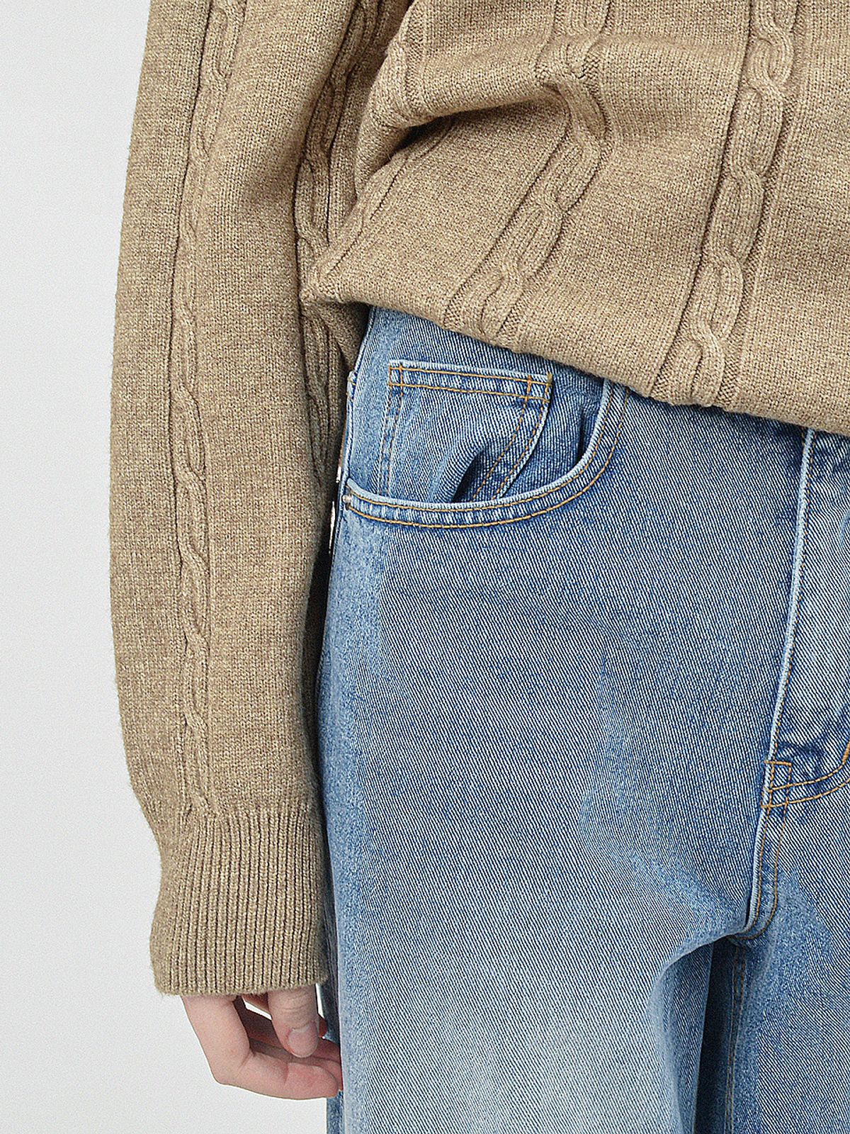 챈세스노이(CHANCE'S NOI) Modal Cable Collar Knit (Oatmeal)