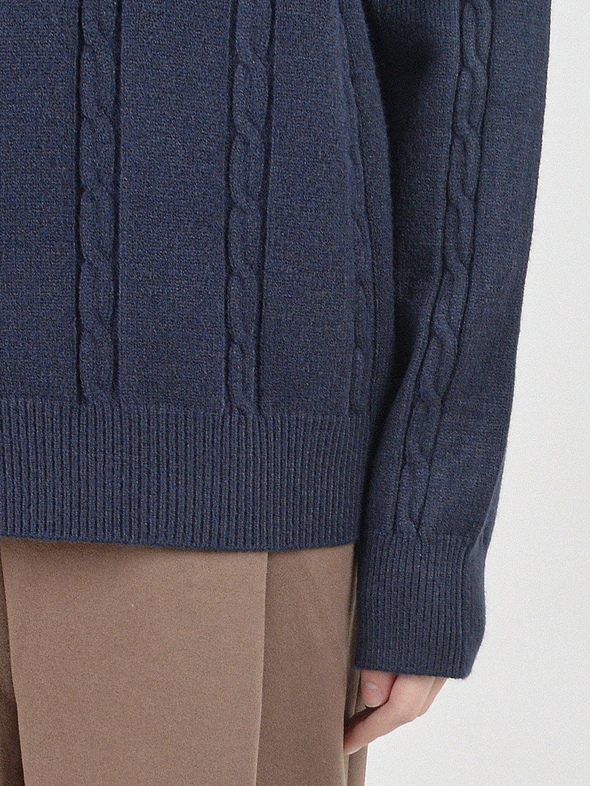 챈세스노이(CHANCE'S NOI) Modal Cable Collar Knit (Navy)