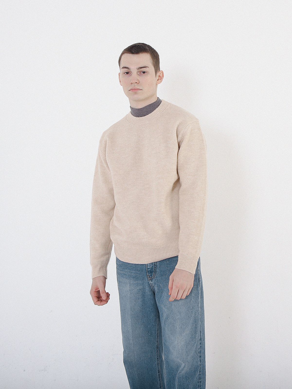 챈세스노이(CHANCE'S NOI) Anti-Filling Soft Wool Knit (Cream)