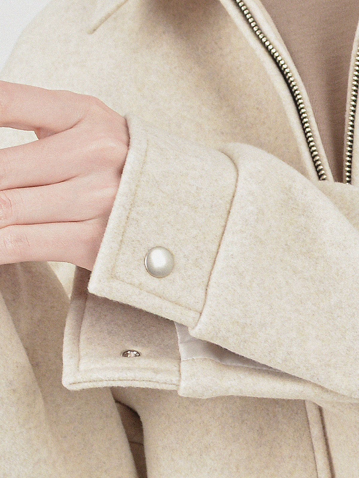 챈세스노이(CHANCE'S NOI) Chester Wool Trucker Jacket (Ivory)