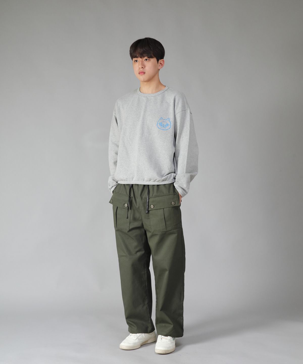 세인트크루(SAINTCREW) EX와이드 더블버튼 카고팬츠 EDC-345 카키