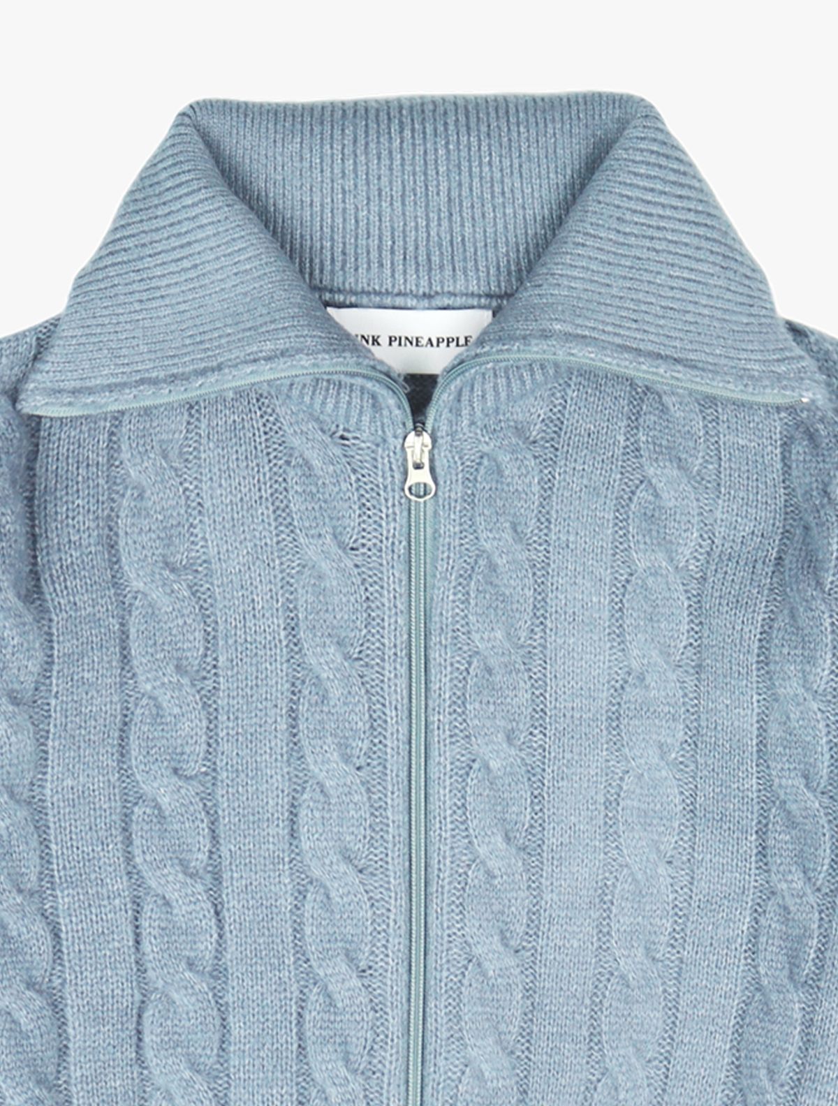 핑크파인애플(PINK PINEAPPLE) WINTER TWIST KNIT ZIP-UP_SKY BLUE