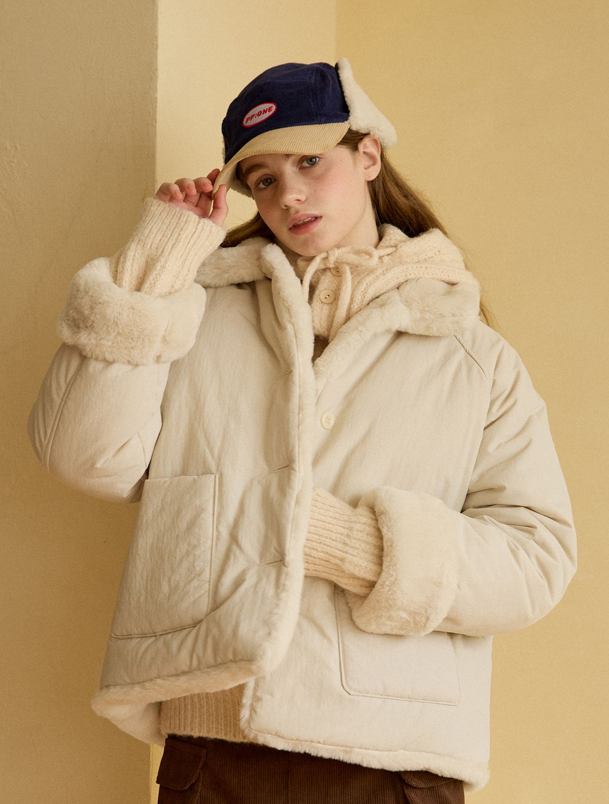 핑크파인애플(PINK PINEAPPLE) PP CORDU TROOPER HAT_NAVY