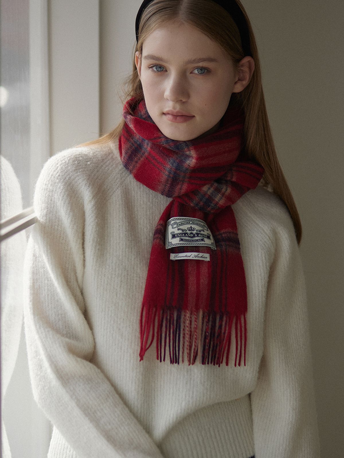 논로컬(NONLOCAL) Daily Check Wool Muffler - Red Check