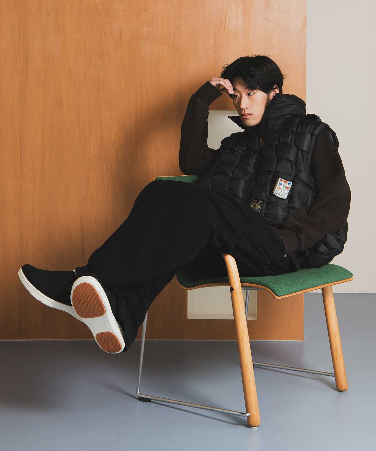 제뉴인그립(GENUINEGRIP) 보르도30-WOOL 보아털 퍼 슬리퍼 - 블랙