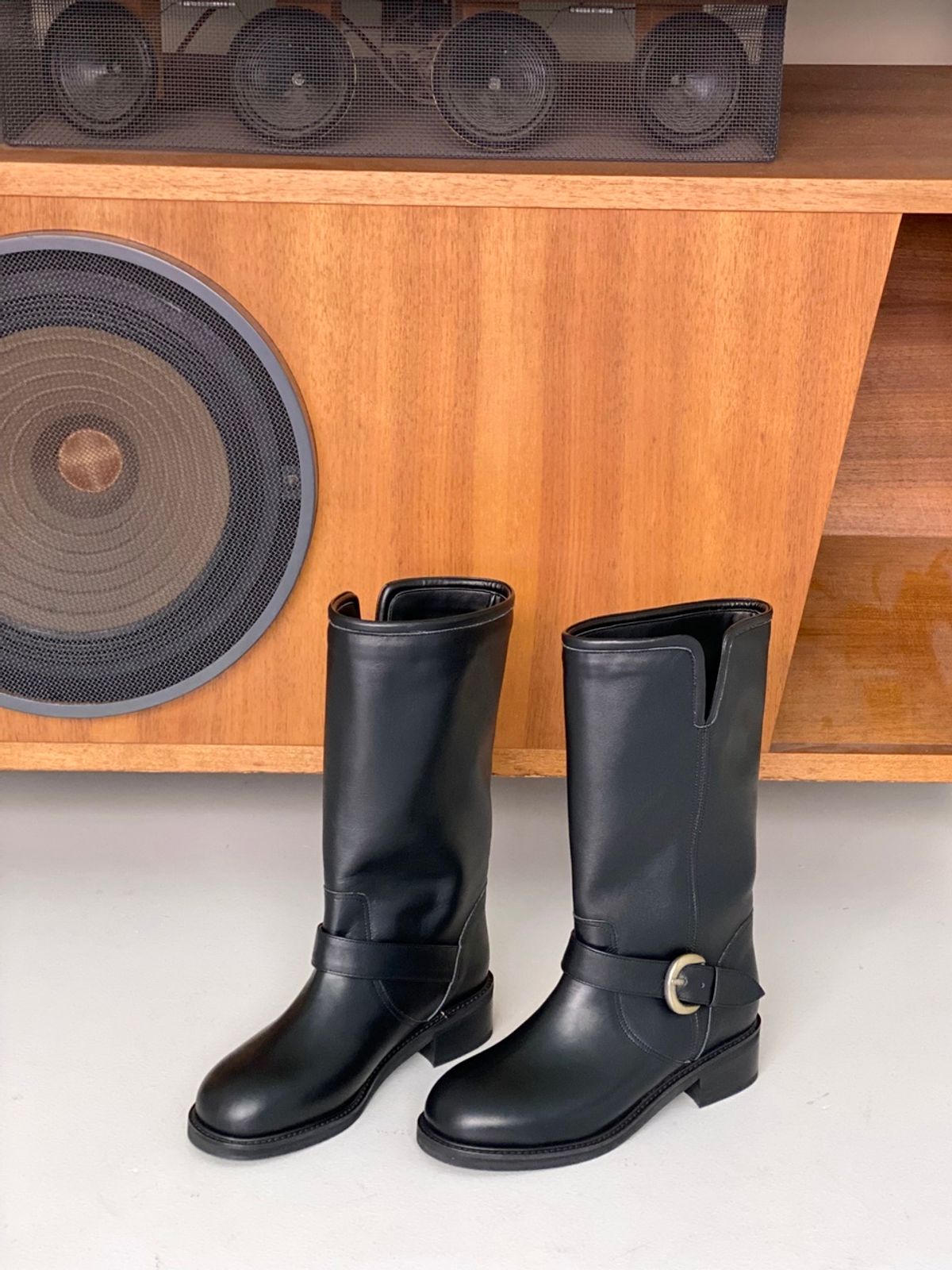 쥬다르(JEU DART) antique belt half boots black
