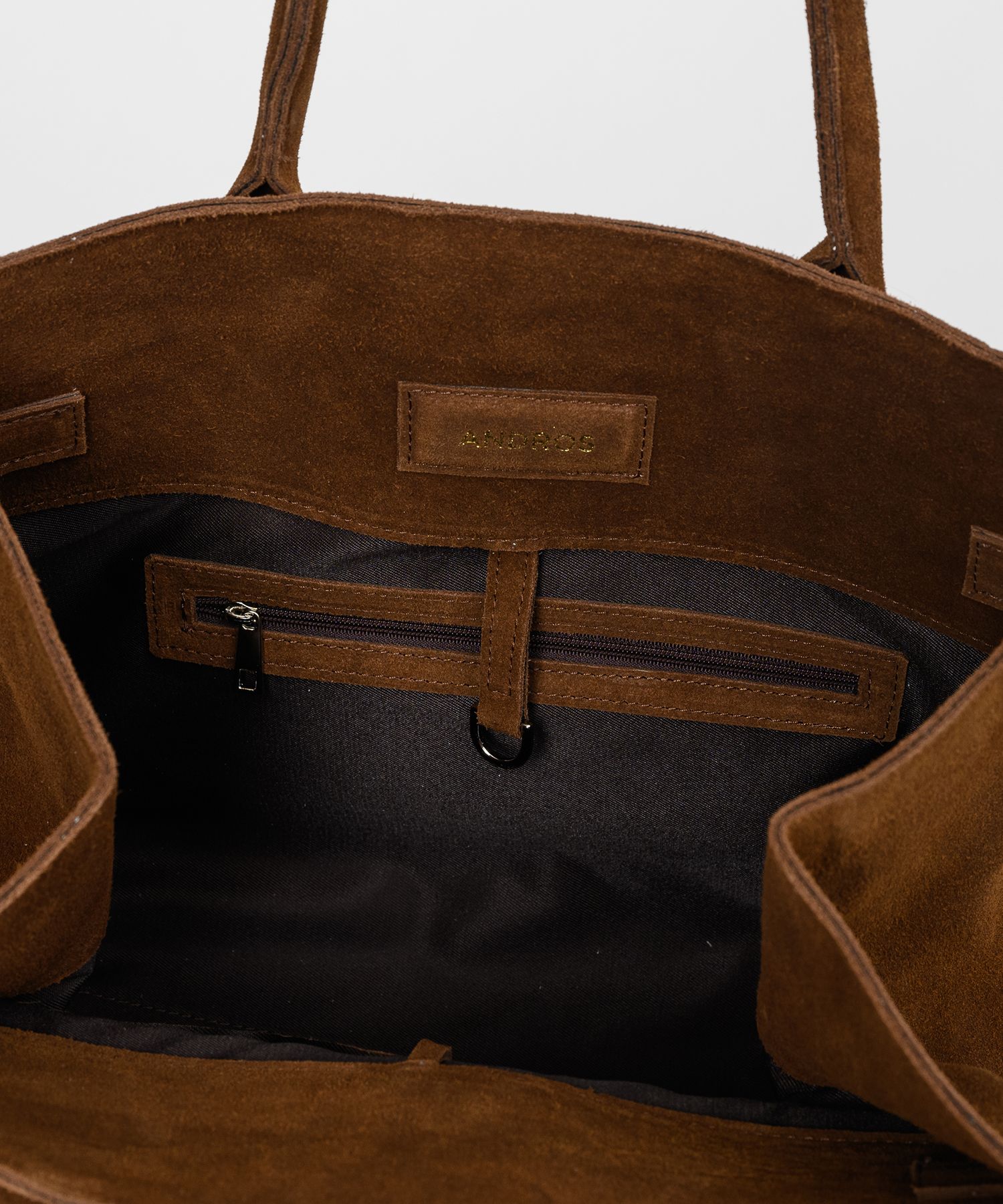 MUSINSA | ANDROS Calf Suede Classic Tough Work Bag (Brown)
