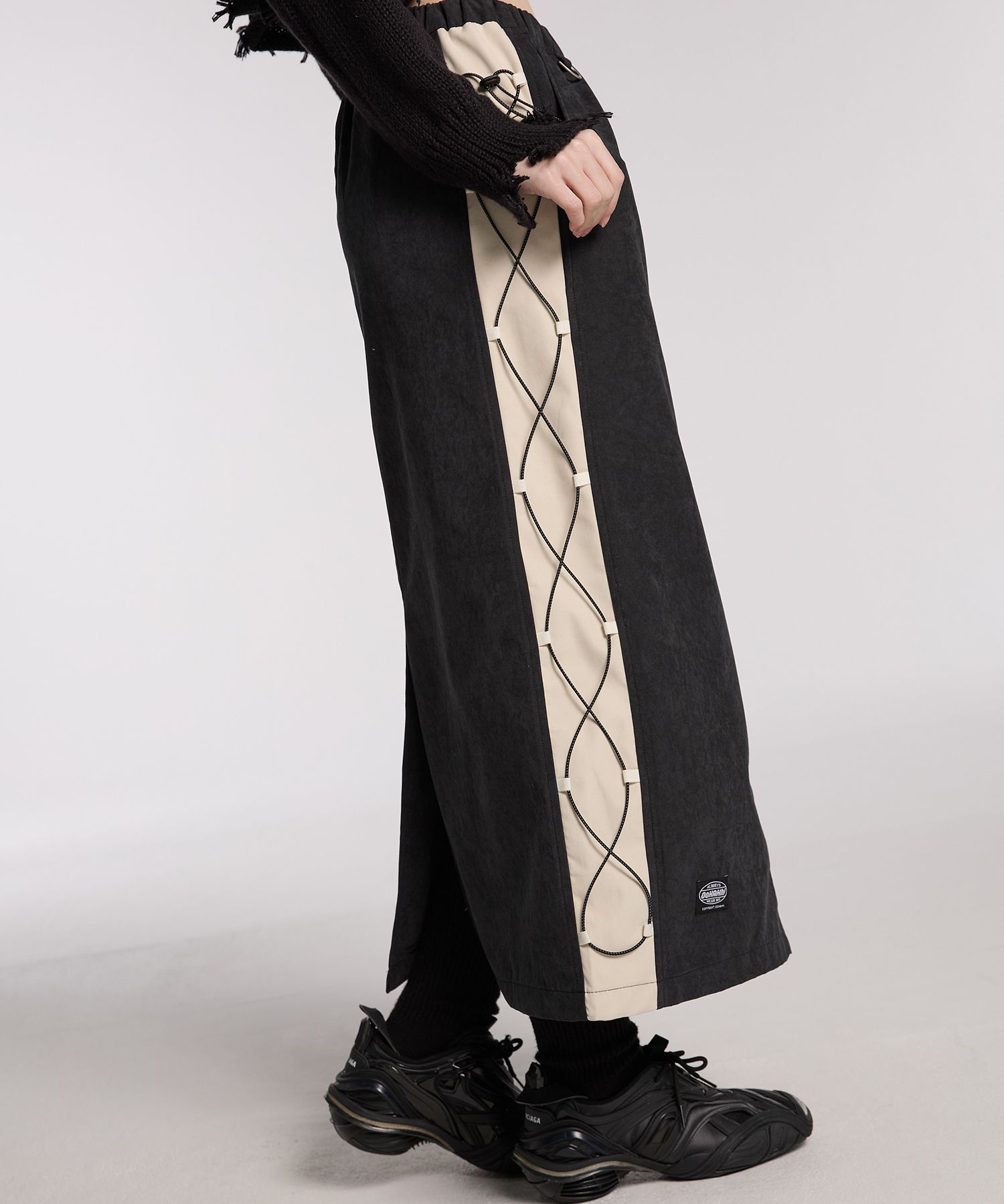 ●muahmuah● Layered String Skirt Pants Black _MUP24001_ MUSINSA | MUAHMUAH Layered String Skirt Pants [Black]