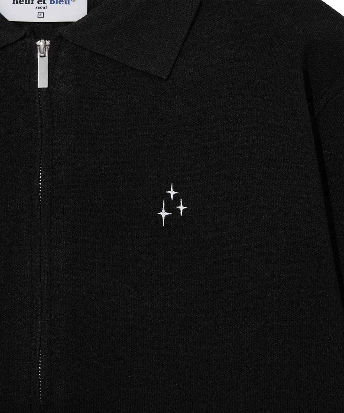누프에블루(NEUFETBLEU) NEB collar knit zipup (black)