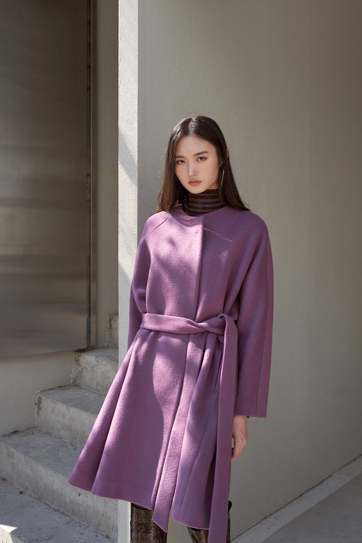 까이에(CAHIERS) 오버사이즈 울 롱 코트