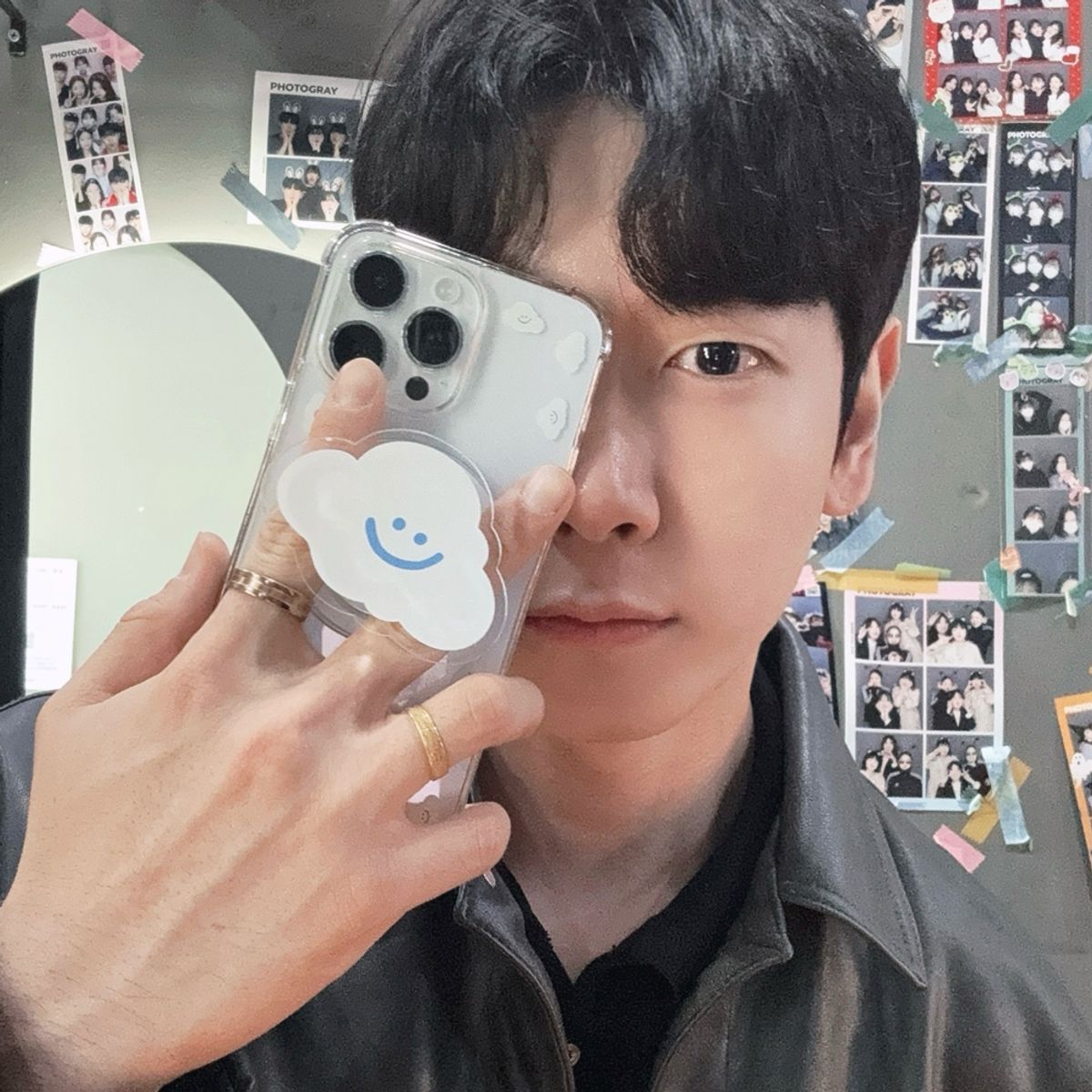 일육팔센치케이스(168CM) 자력2배 아이폰 16 15 14 갤럭시 S23 S24 맥세이프 투명 범퍼케이스 스마일 구름