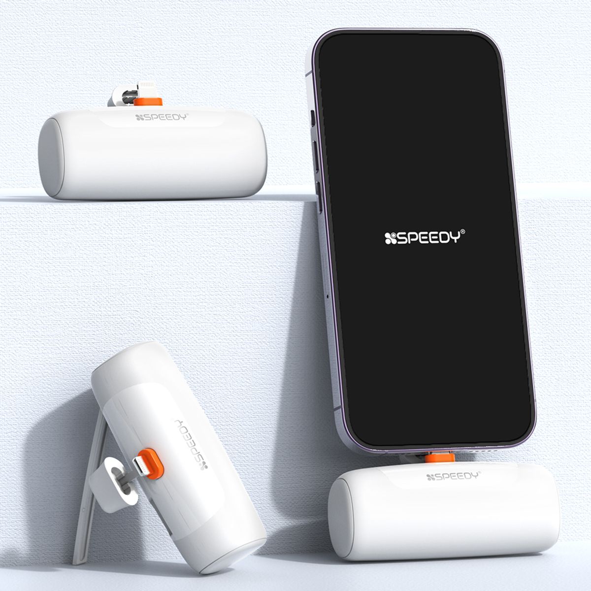 스피디(SPEEDY) PD 20W 미니 일체형 도킹형 고속충전 보조배터리 5000mAh