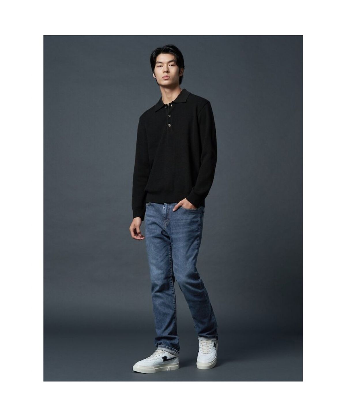 시프트지(SHIFT.G) Wool Blended Polo Neck Sweater  Black