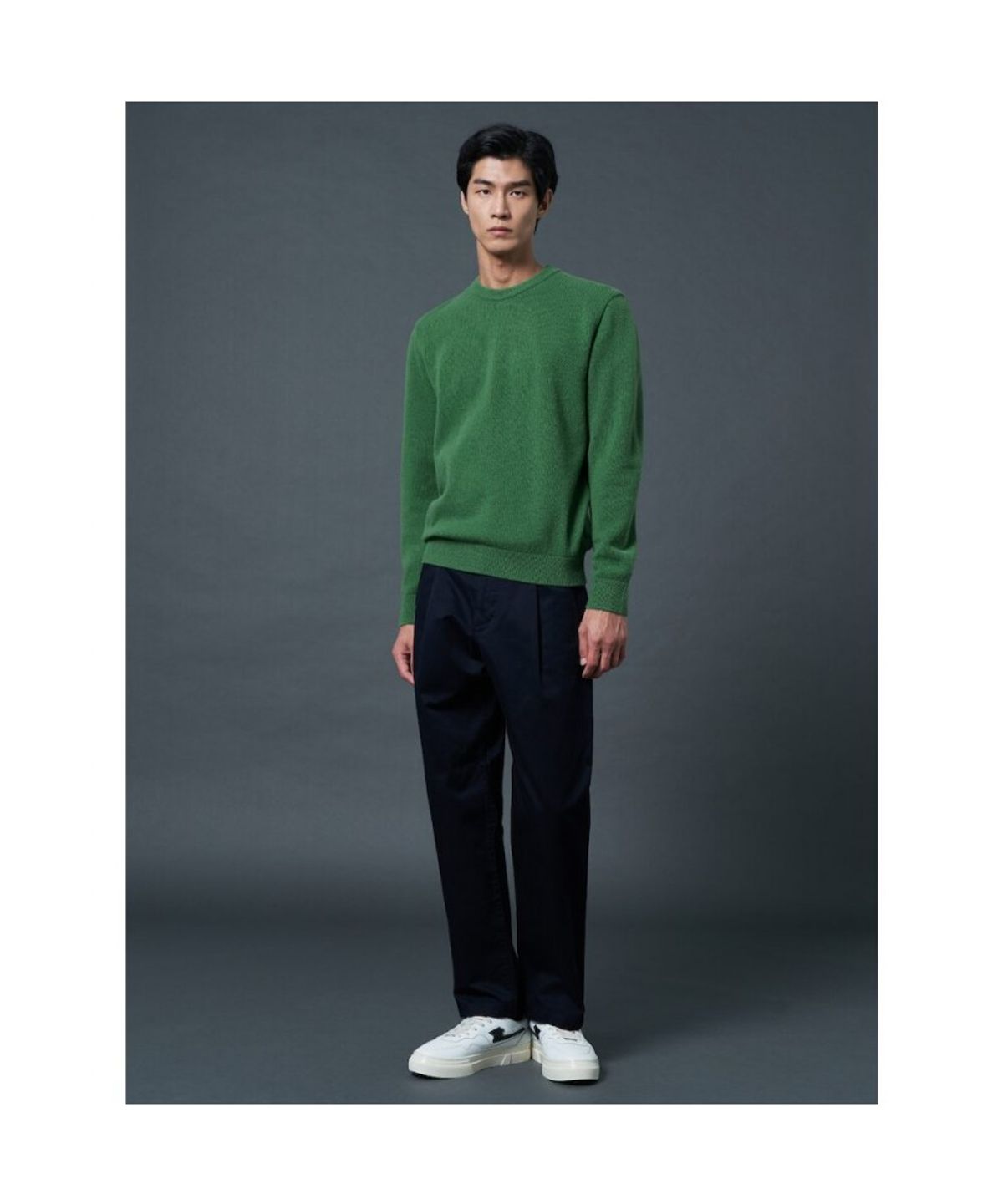 시프트지(SHIFT.G) Wool Texture Crewneck Sweater  Green