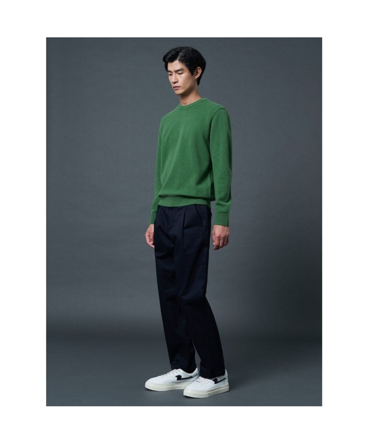 시프트지(SHIFT.G) Wool Texture Crewneck Sweater  Green