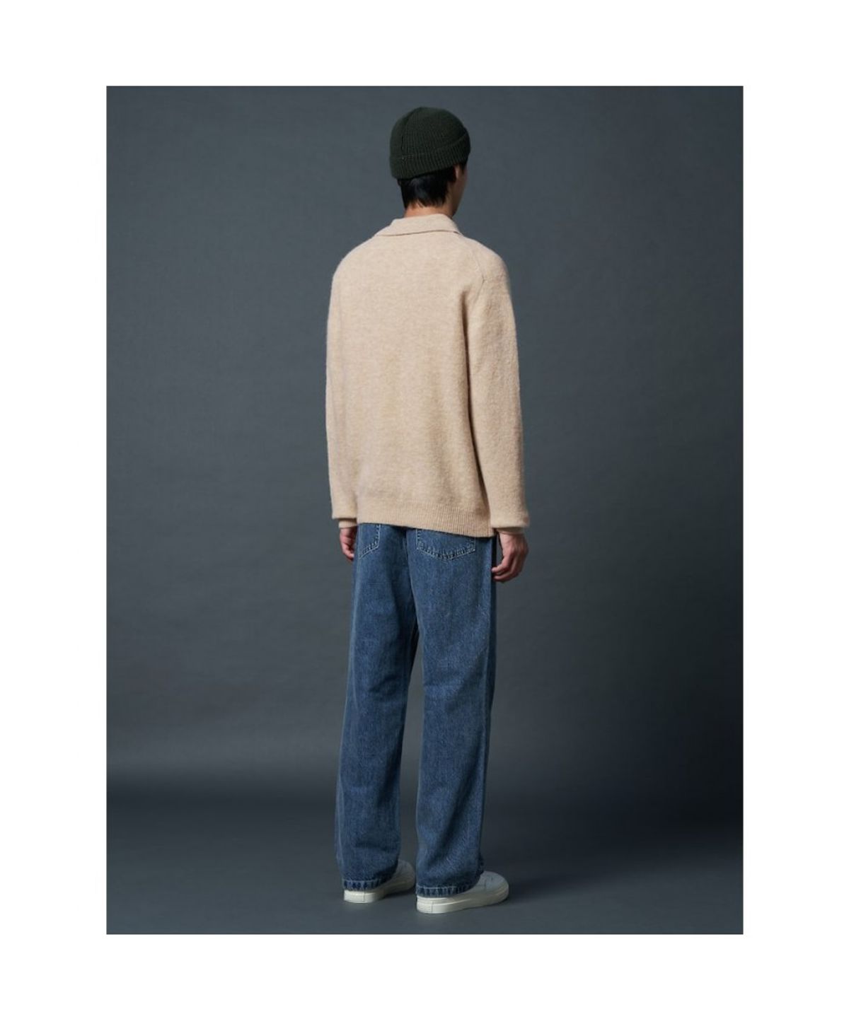 시프트지(SHIFT.G) Wool Blended Fancy Yarn Polo Neck Sweate  Beige