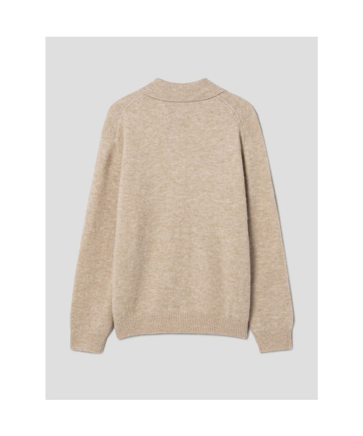 시프트지(SHIFT.G) Wool Blended Fancy Yarn Polo Neck Sweate  Beige