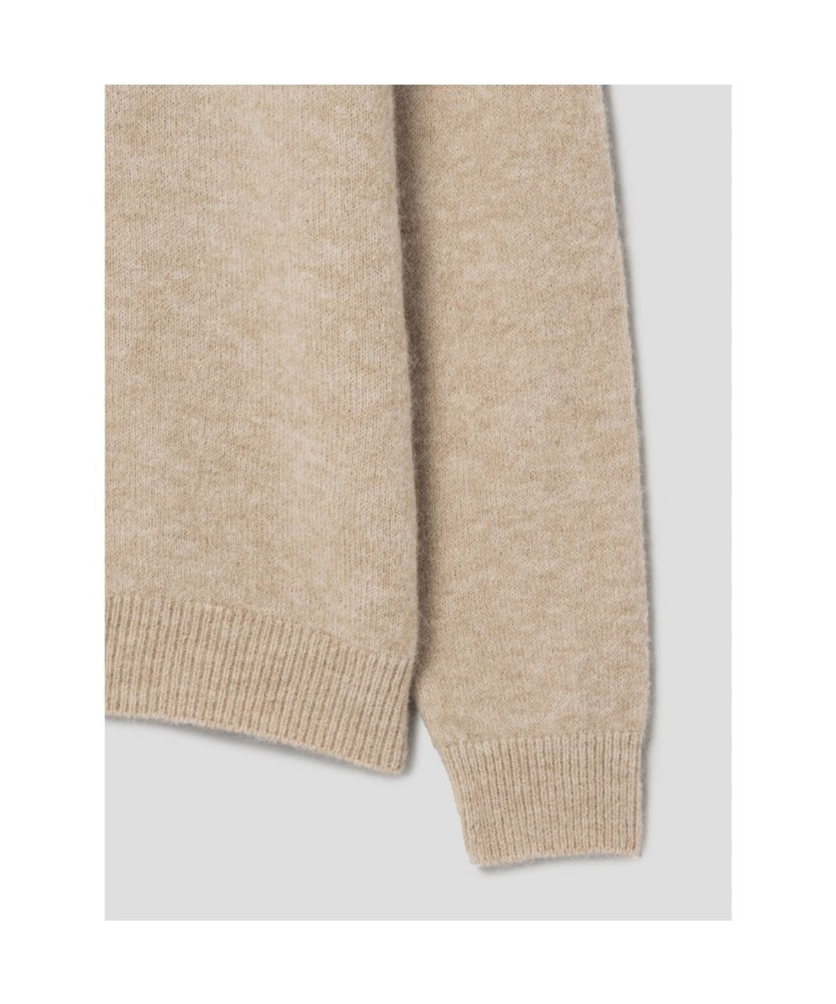 시프트지(SHIFT.G) Wool Blended Fancy Yarn Polo Neck Sweate  Beige