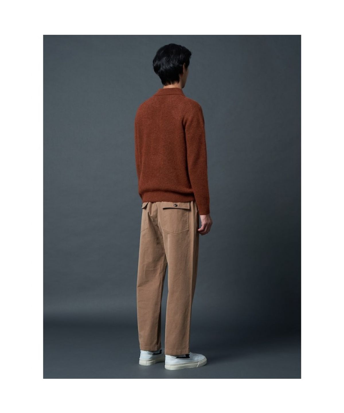 시프트지(SHIFT.G) Wool Blended Fancy Yarn Polo Neck Sweater  Brick