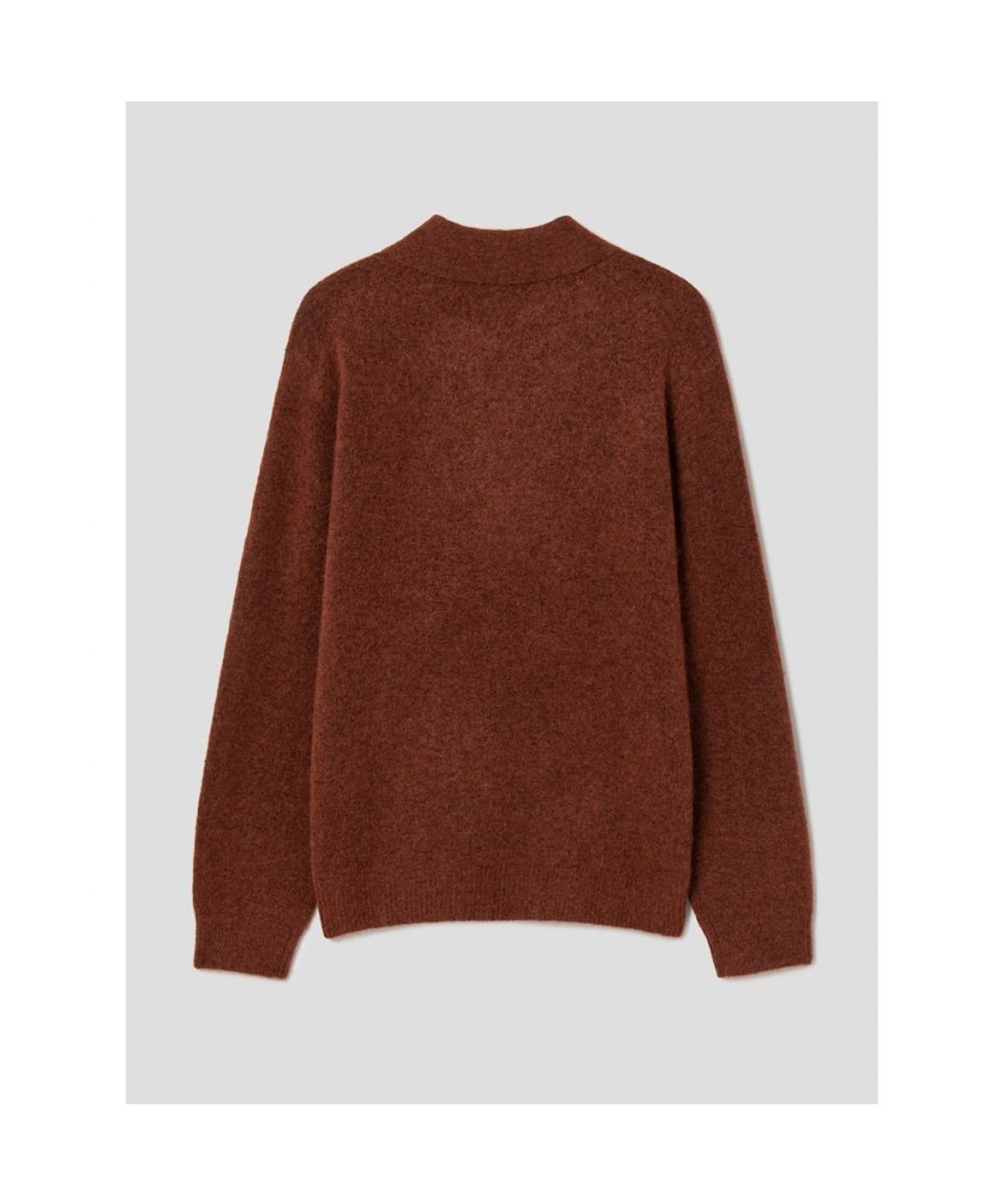 시프트지(SHIFT.G) Wool Blended Fancy Yarn Polo Neck Sweater  Brick