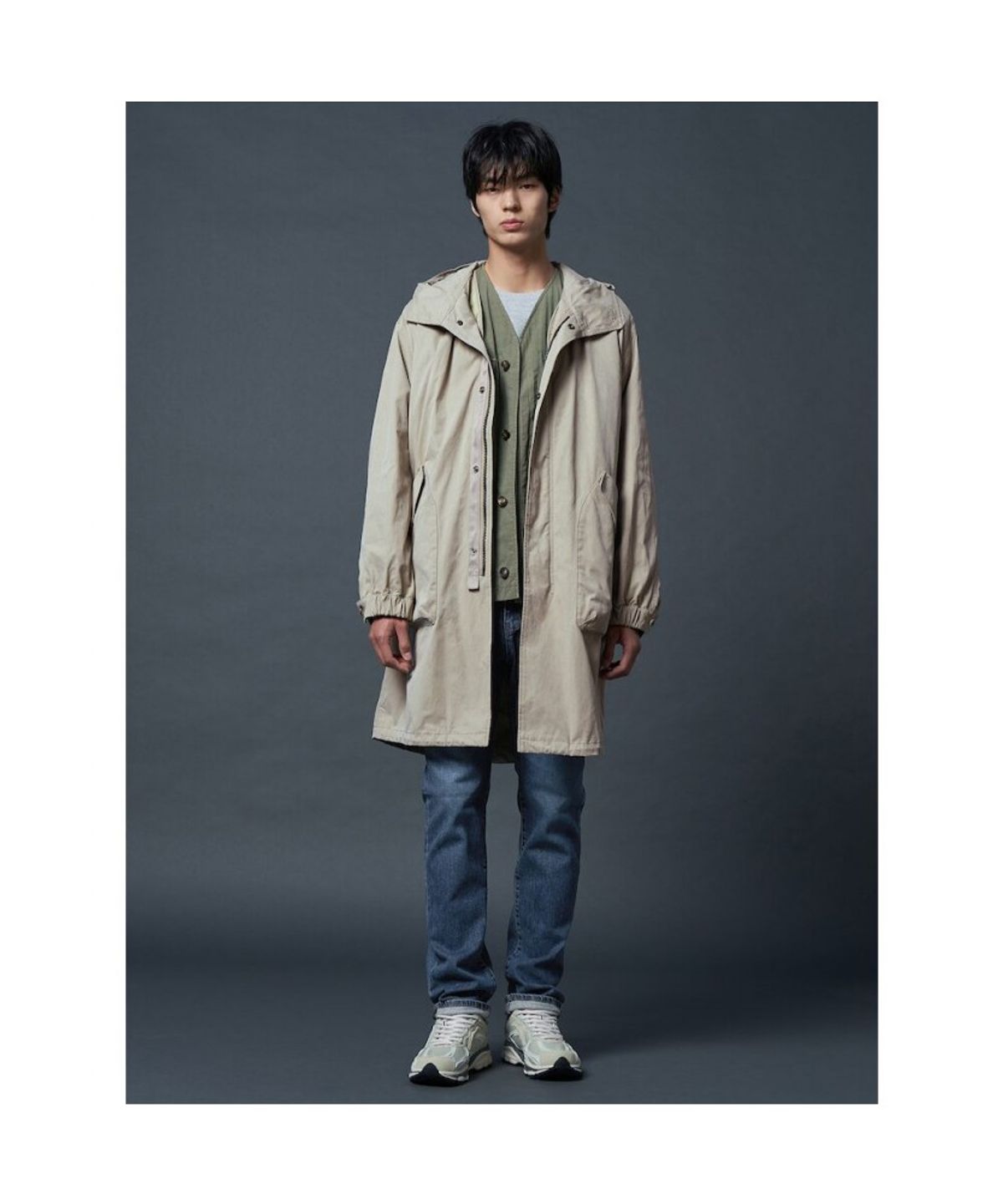 시프트지(SHIFT.G) Cotton Blended Shutter Long Parka  Beige