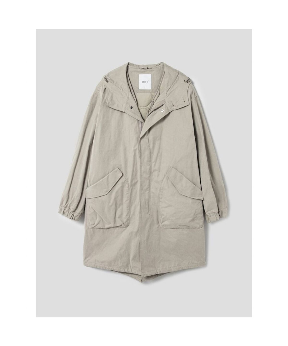 시프트지(SHIFT.G) Cotton Blended Shutter Long Parka  Beige