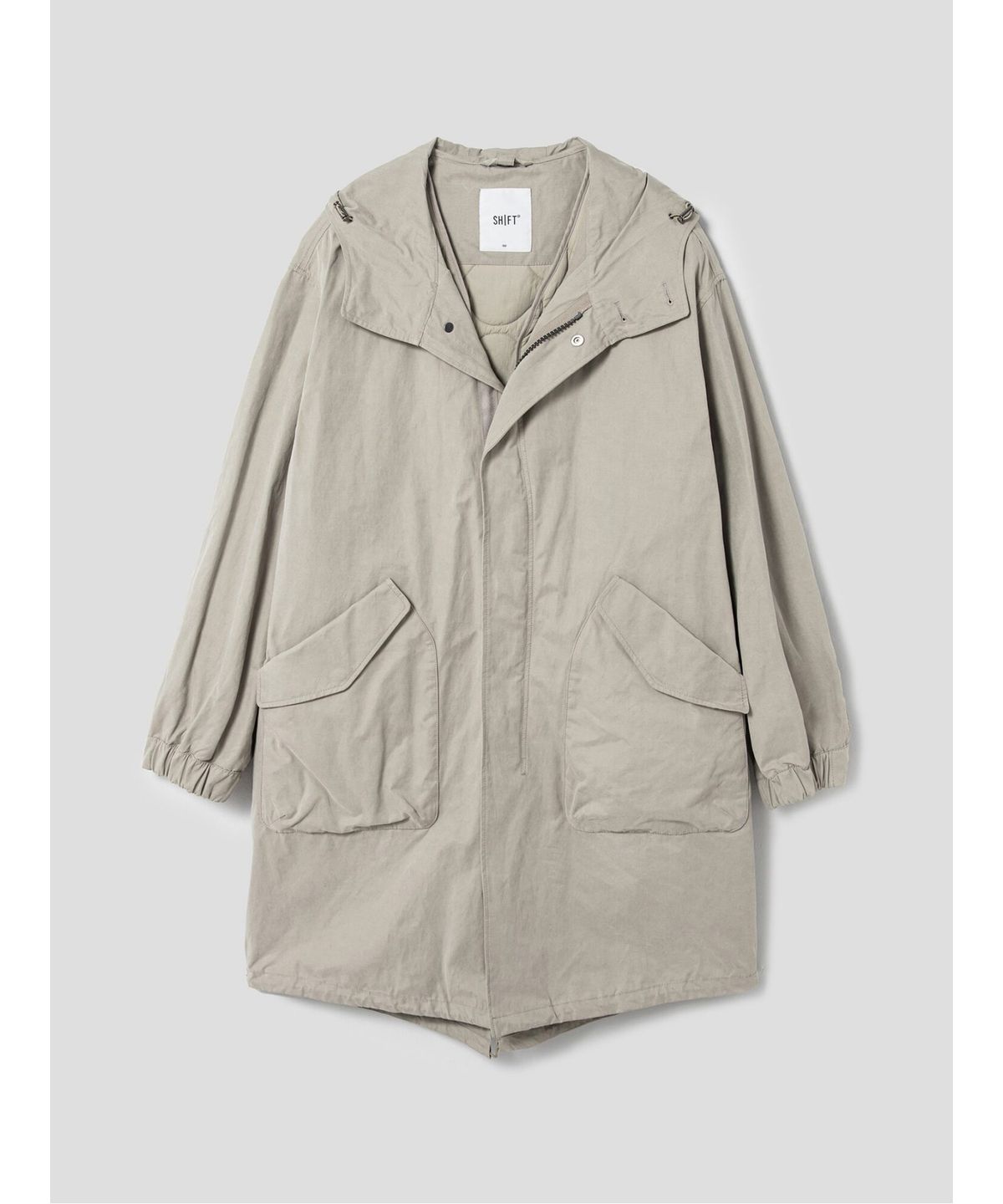 시프트지(SHIFT.G) Cotton Blended Shutter Long Parka  Beige