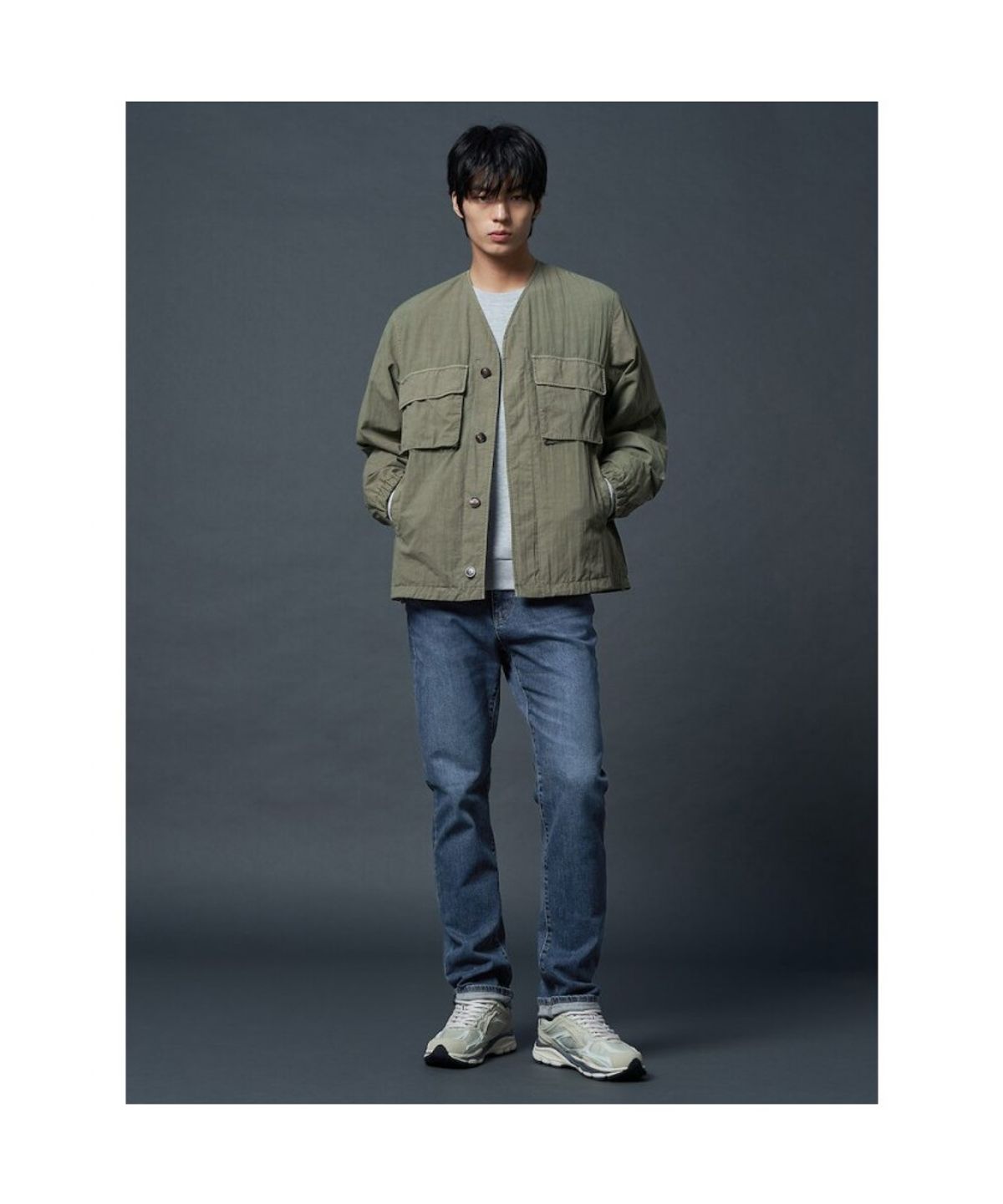 시프트지(SHIFT.G) GarmentDyed Module Jumper  Khaki