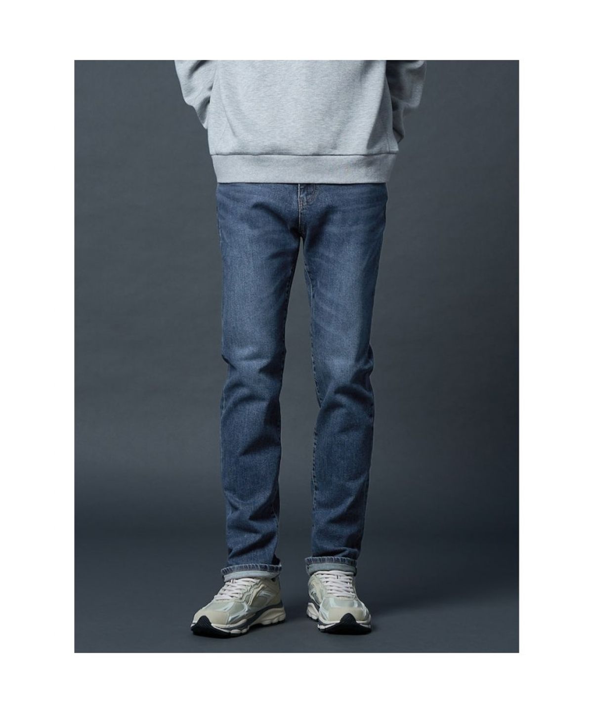시프트지(SHIFT.G) Straight Fit Washed Denim  Navy