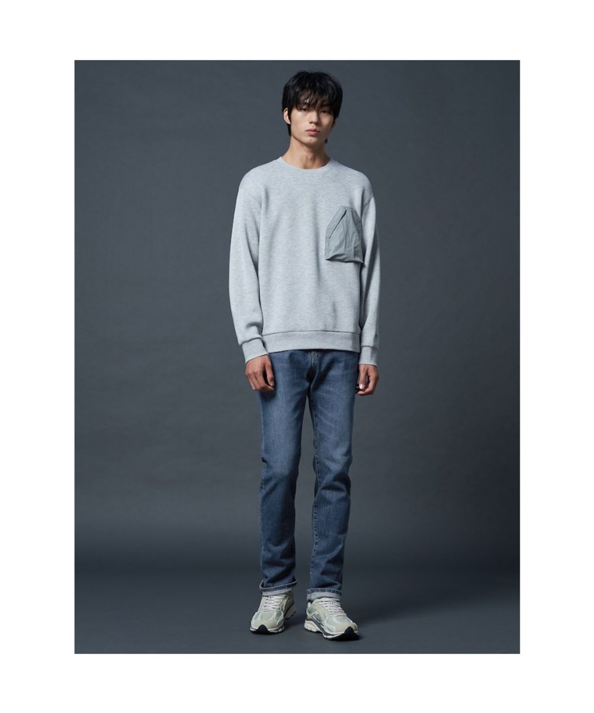 시프트지(SHIFT.G) Straight Fit Washed Denim  Navy