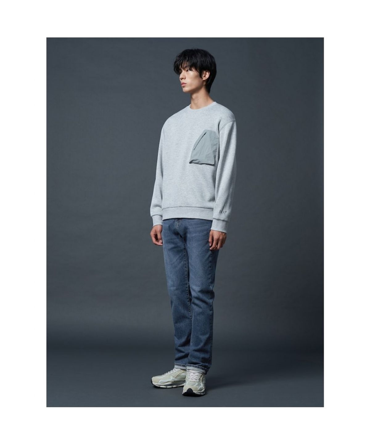 시프트지(SHIFT.G) Straight Fit Washed Denim  Navy