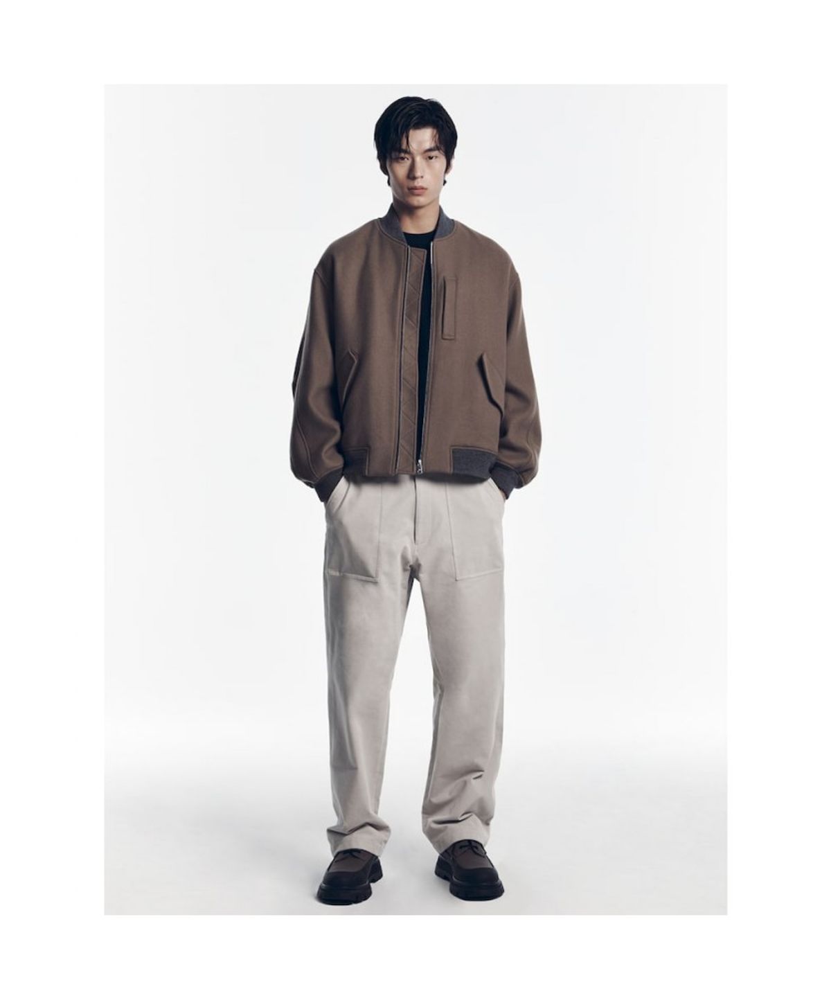 시프트지(SHIFT.G) Wool Blended Aviator Jumper  Beige