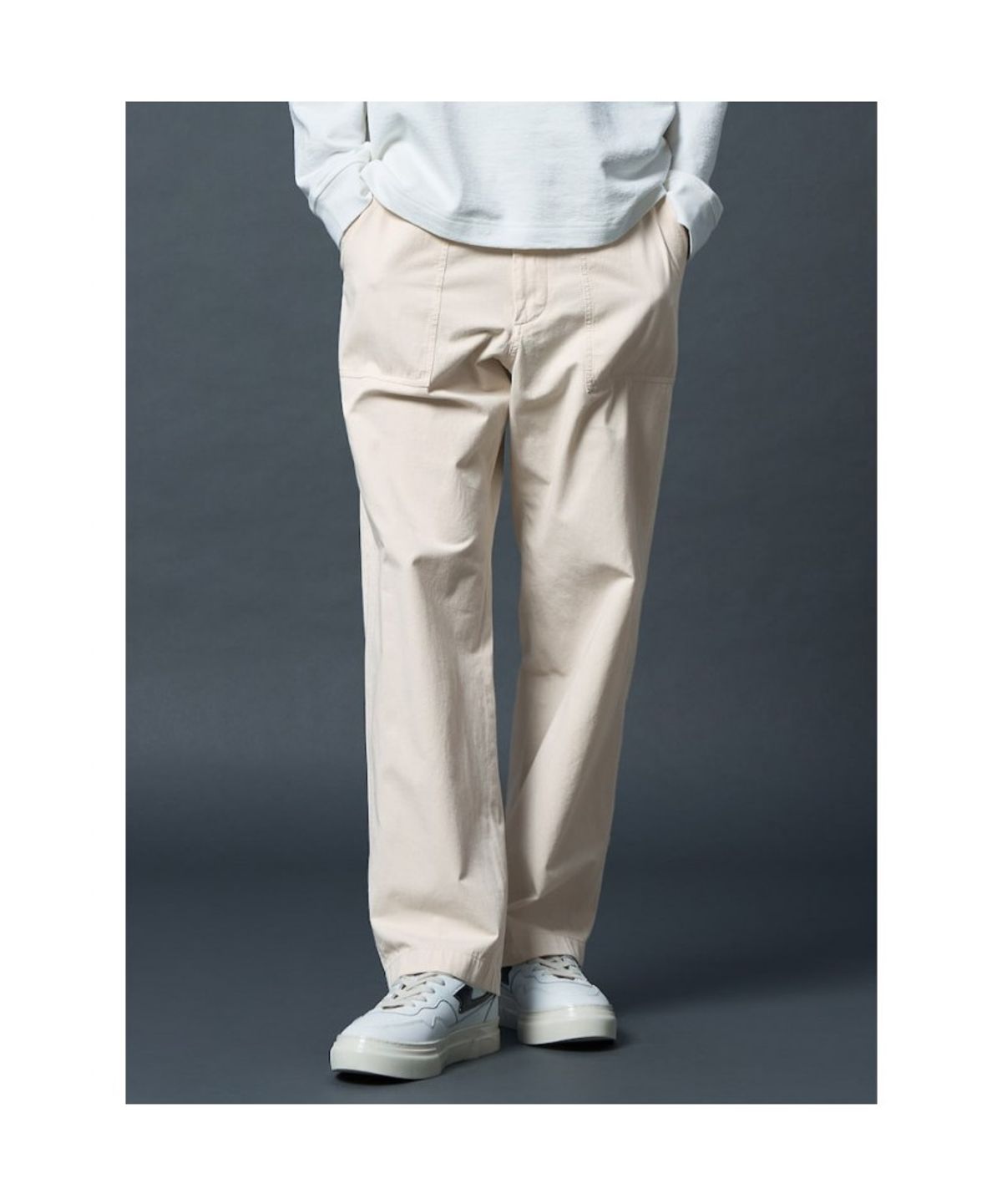 시프트지(SHIFT.G) Semi Wide Fatigue Pants  Ivory