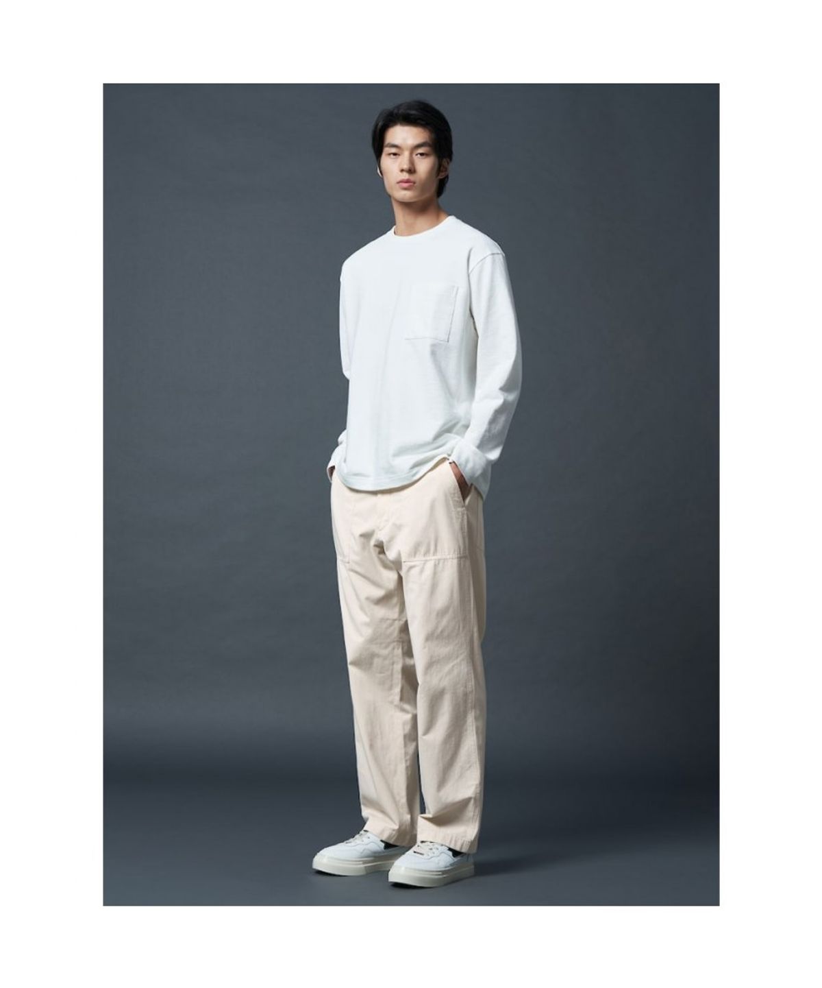 시프트지(SHIFT.G) Semi Wide Fatigue Pants  Ivory