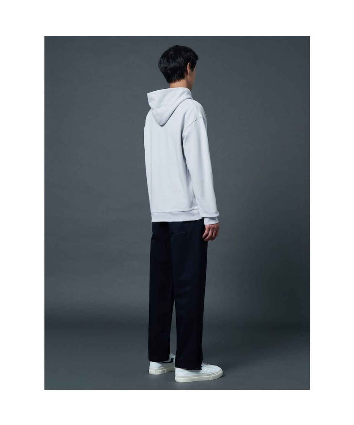 시프트지(SHIFT.G) Cotton Logo Point Overfit Hoodie  Light grey