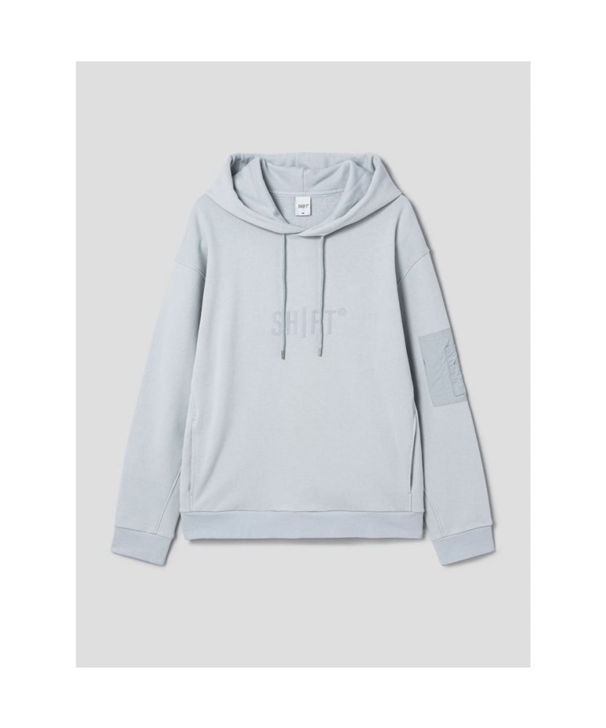시프트지(SHIFT.G) Cotton Logo Point Overfit Hoodie  Light grey