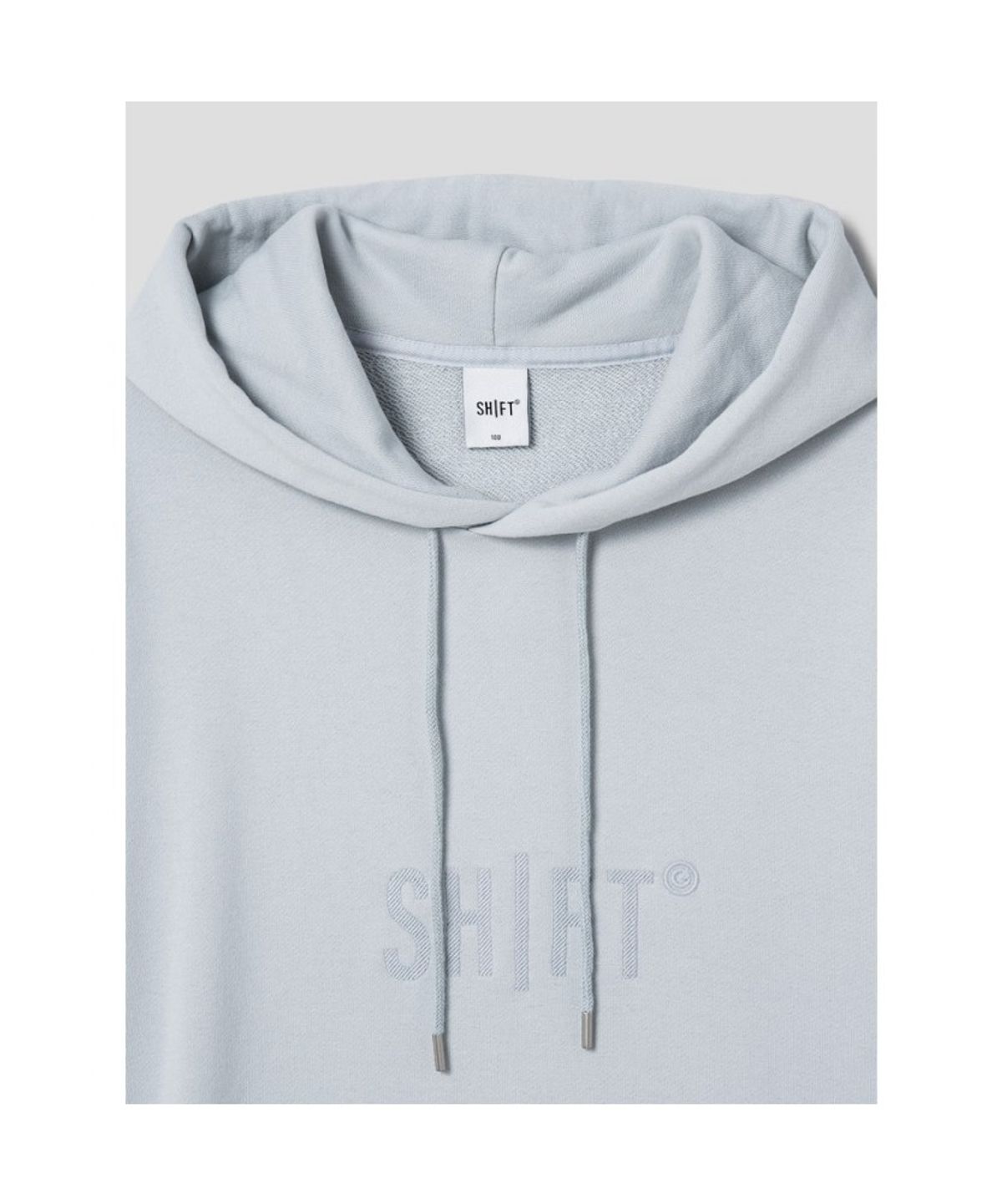 시프트지(SHIFT.G) Cotton Logo Point Overfit Hoodie  Light grey