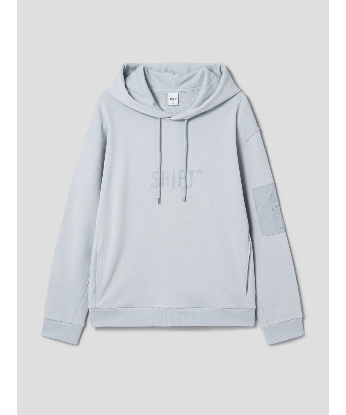시프트지(SHIFT.G) Cotton Logo Point Overfit Hoodie  Light grey