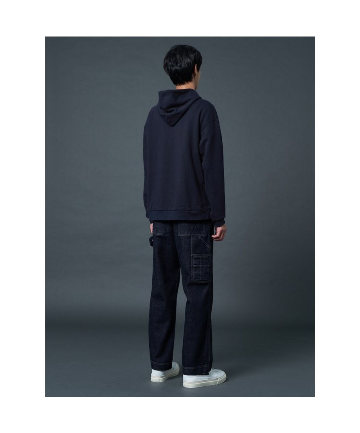 시프트지(SHIFT.G) Cotton Logo Point Overfit Hoodie  Navy