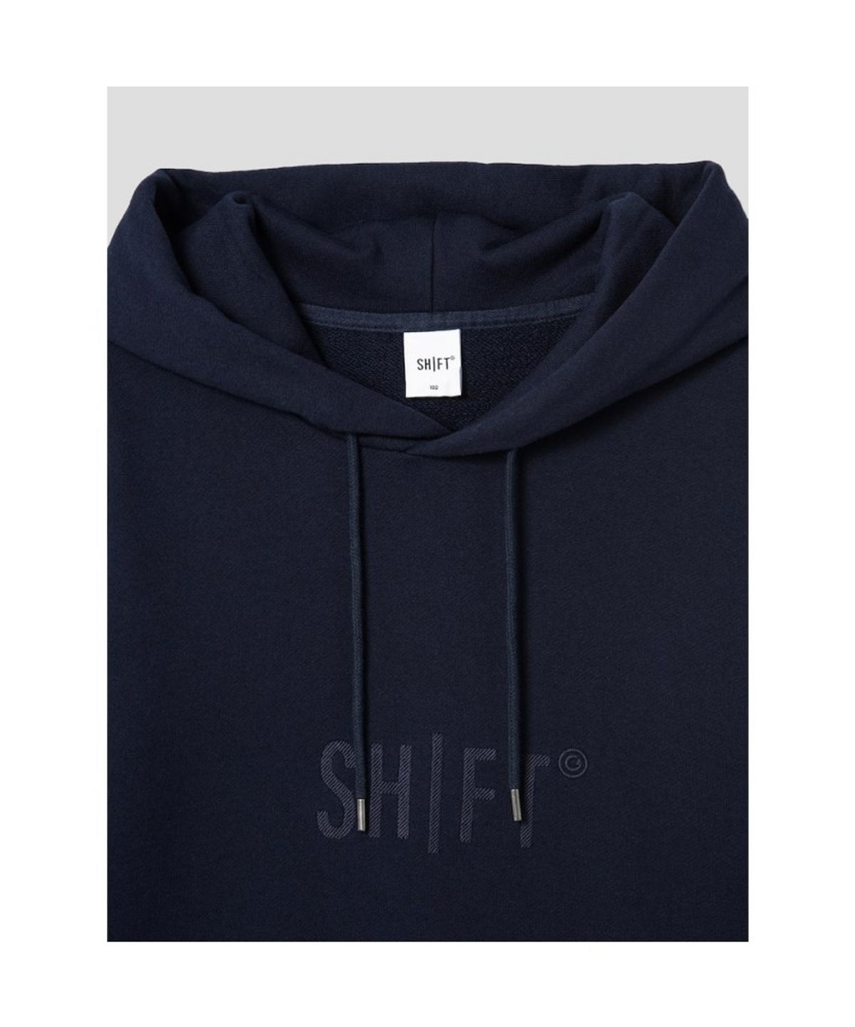 시프트지(SHIFT.G) Cotton Logo Point Overfit Hoodie  Navy