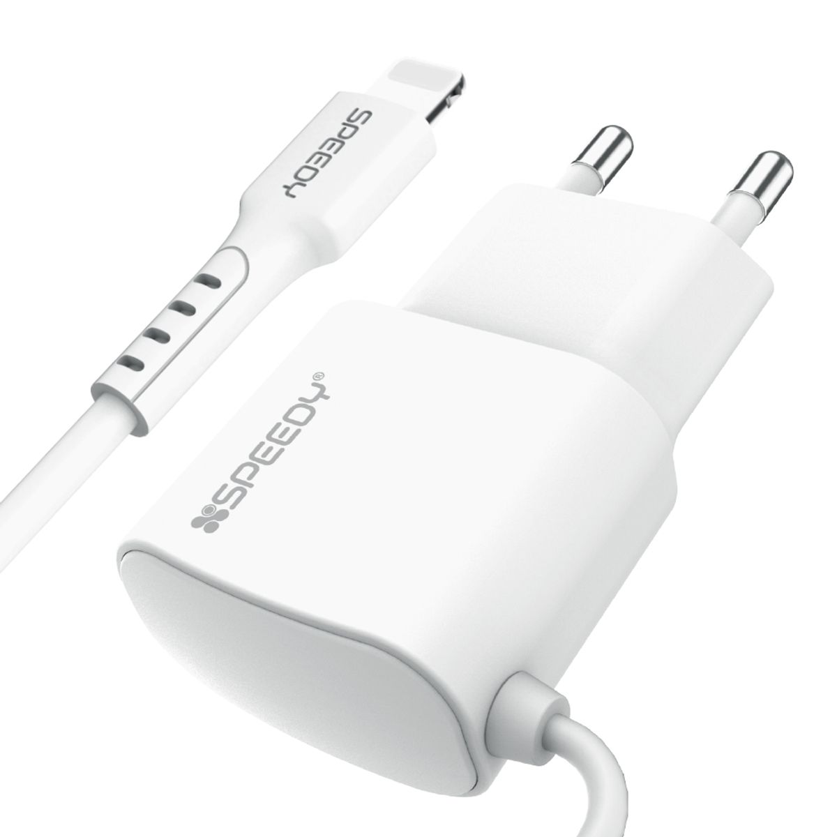 스피디(SPEEDY) 5V 2A 저속 USB 충전기 8핀 케이블 일체형 어댑터