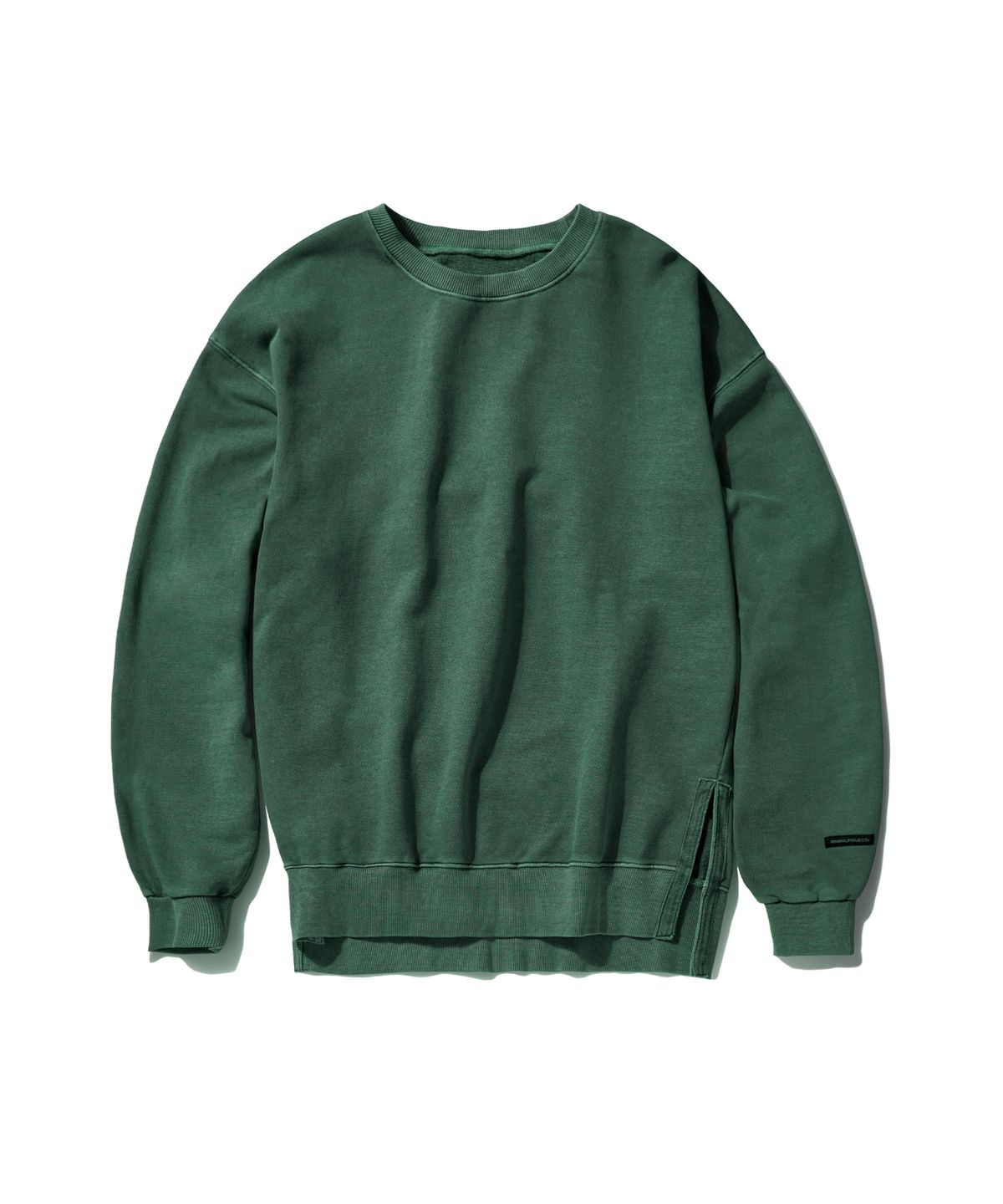 미니멀프로젝트(MINIMALPROJECT) 피그먼트 테이핑 슬릿 오버핏 맨투맨 (BLUE GREEN) MMT801
