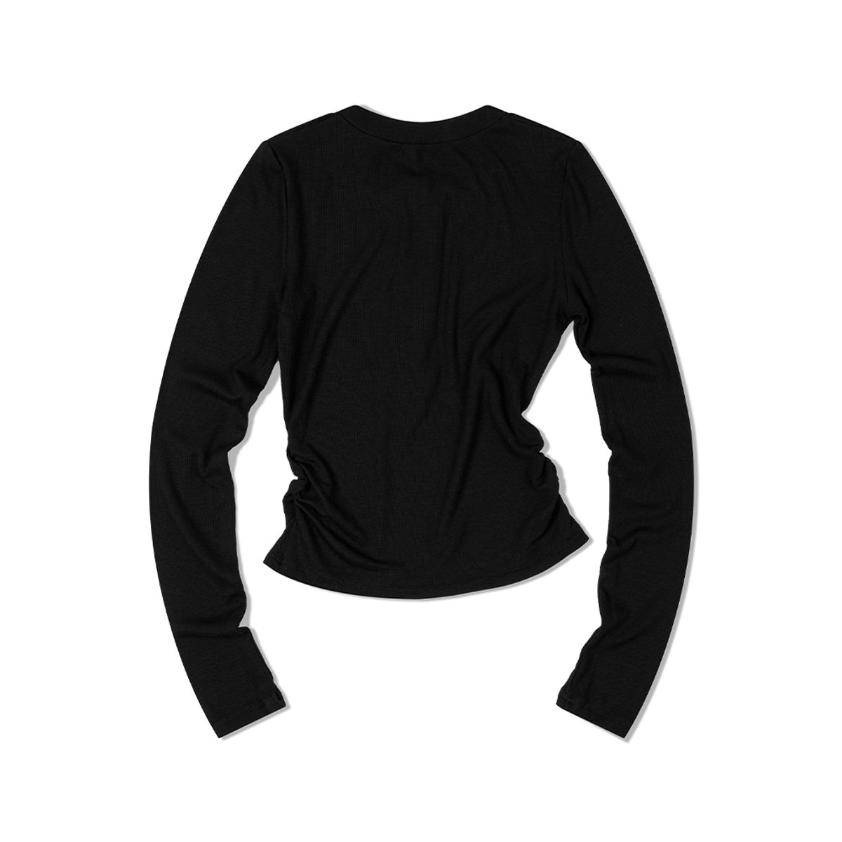 모아(MOAA) 헨리넥 사이드 셔링 롱 슬리브 (BLACK)