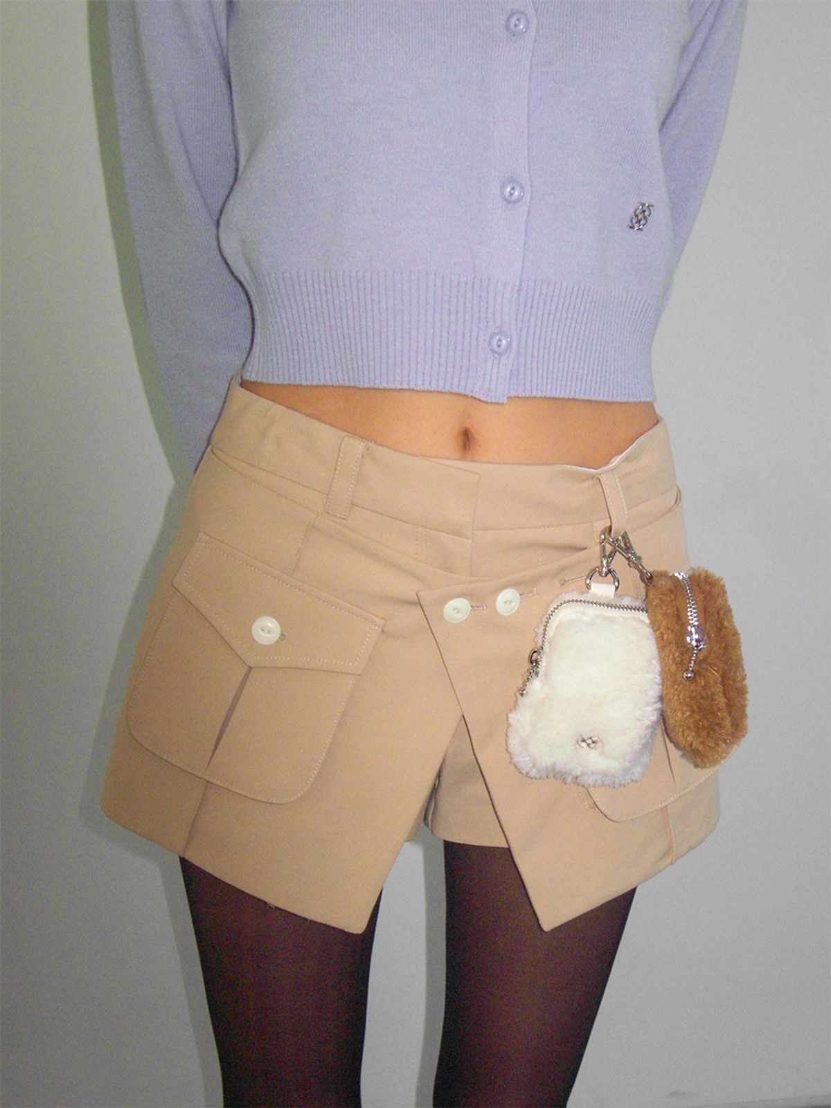 기준(KIJUN) Teddy Mini Pocket Brown