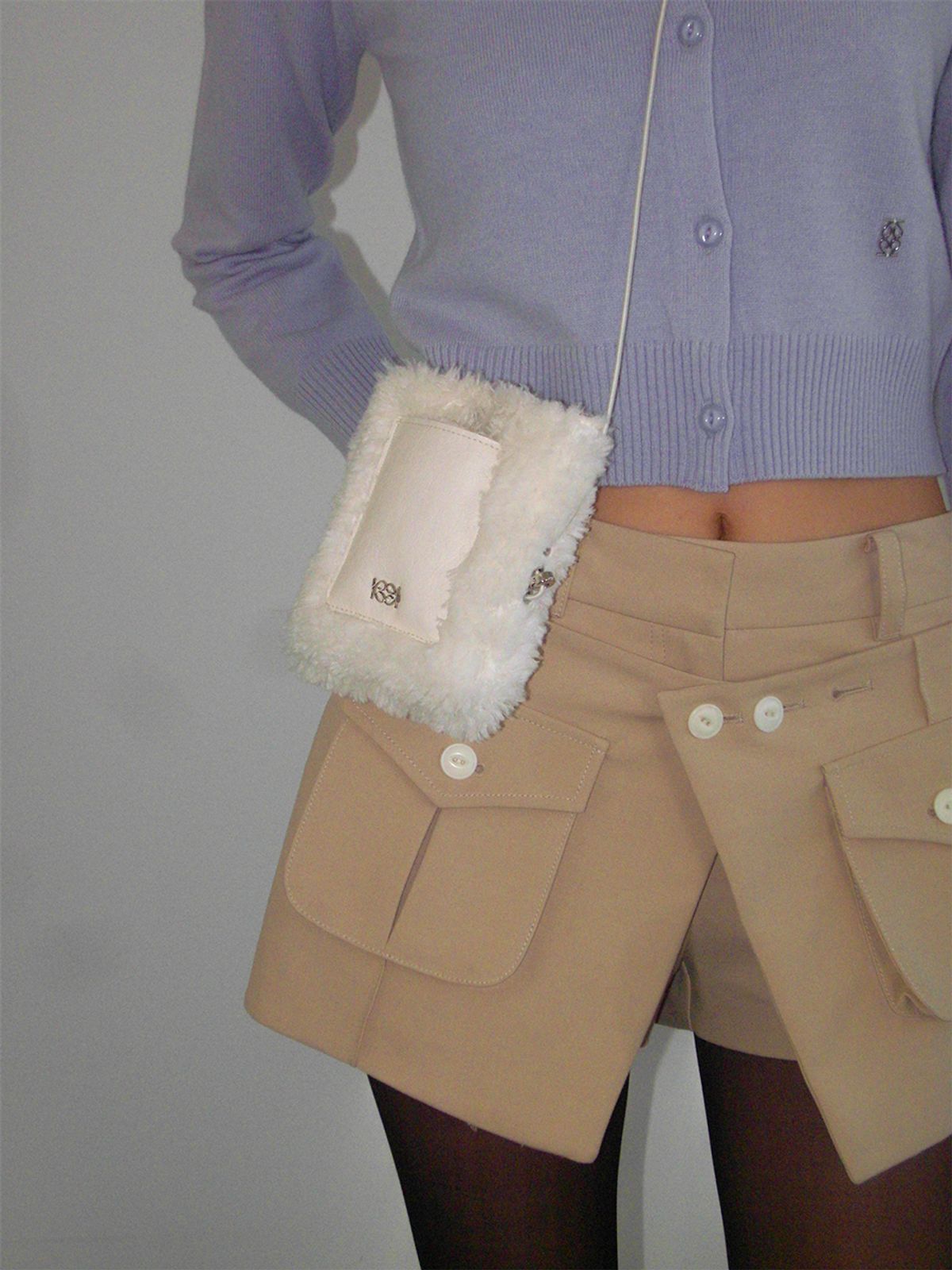 기준(KIJUN) Teddy Mini Bag Ivory